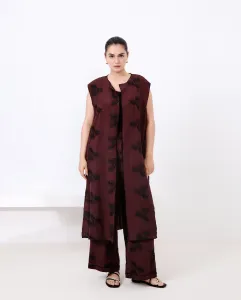 Женский жилет с контрастной вышивкой Couchel, коричневый