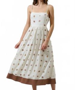 Платье миди Senia Flowy от Cerise Shells в кремовом цвете Sugarlips, кремовый