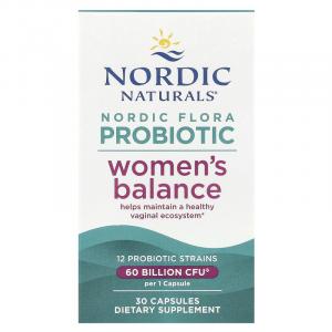 Nordic Naturals, Nordic Flora Probiotic, баланс для женщин, 30 капсул