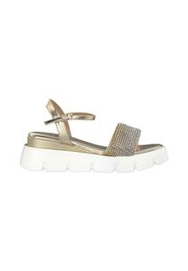 Босоножки на танкетке ON PUNTERA REDONDEADA Y CIERRE CON HEBILLA - Platform sandals Alma Blue, золотой
