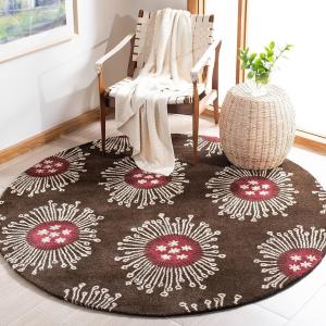 Ковер SAFAVIEH, 183 x 183 см, Soho Collection Brown/Multi SOH852A ручной работы из премиальной шерсти и вискозы