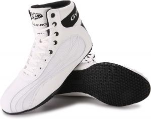 Профессиональные боксерские ботинки для мужчин и женщин, для соревнований, тренировок, борьбы, легкие, нескользящие, высокие, спортивные, фитнес-ботинки, обувь для тяжелой атлетики и тхэквондо Generic, белый/черный