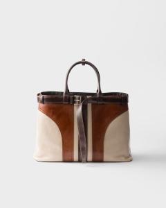 Сумка Prada Buckle из состаренной кожи с ремнем, коричневый