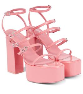 Кожаные сандалии на платформе Jessica 130 Paris Texas, Flamingo