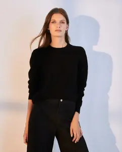 Женский свитер с круглым вырезом из 100% кашемира Woman El Corte Inglés, черный