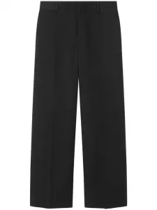 Широкие брюки из вирджинской шерсти VERSACE, черный