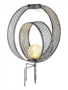 Globo lighting Садовый светильник на солнечных батареях со светодиодной подсветкой, серебристый цвет - (Ш)30 x (В)42 x (Г)20 см