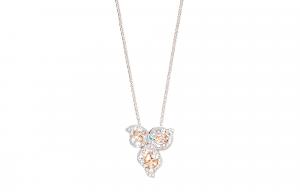 Swarovski Изящное цветочное ожерелье для женщин с белым золотым покрытием Graceful Bloom