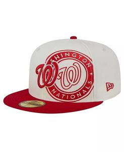 Мужская кремовая/красная приталенная шляпа Washington Nationals Lonestar 59FIFTY New Era, мультиколор