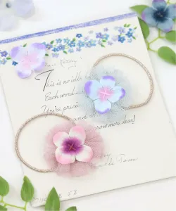 Резинка для волос с цветком (набор из 2 шт.) Panpantutu, цвет Hydrangea Tulle Pk & Lavender