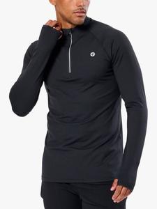 Relentless Slim Fit 1/4 Quarter Zip Midlayer Top Gym+Coffee, Black