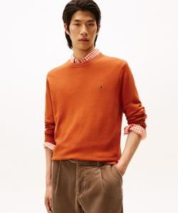 Свитер с круглым вырезом из хлопка, шелка и кашемира