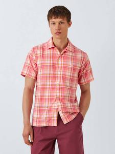 Хлопковая рубашка Quincy Regular Fit в клетку Madras Dubbleware, Pink/Orange