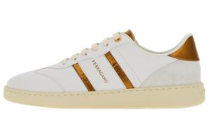 Ferragamo Женские низкие скейтборд-кроссовки из износостойкой коровьей кожи, белые