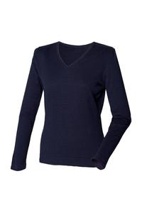 Толстовка тонкого трикотажа с V-образным вырезом 12 калибра Henbury, темно-синий