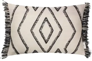 Не определено Чехол на подушку "Этно Бахрома", (1 шт.), с бахромой 40х60 см, бежевый