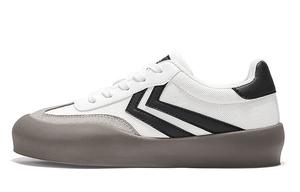 Кеды женские низкие белые/черные Feiyue