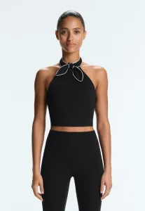 Топ comfortlux с завязками на шее и бантом Oysho, Black