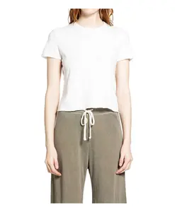 Белая хлопковая трикотажная футболка, усаженная в размерах. James Perse, белый