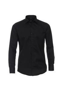 Рубашка делового покроя с удлиненными рукавами длина 69 см однотонная современный крой Venti, черный