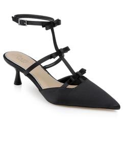 Женские туфли-лодочки Elisabetta с бантом и острым носком Jewel Badgley Mischka, Black Satin