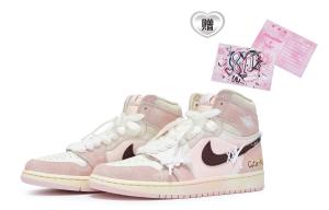 Jordan Эйр 1 811 Мануфактуринг Скирт Хем Вальц Лоу-Топ Винтажные баскетбольные кроссовки женские розовые белые, цвет Pink White