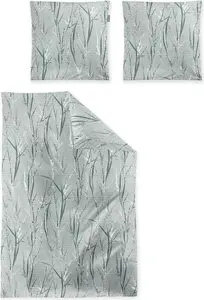 Постельное белье из сирсакера - 135 x 200 см - шалфейно-зеленый - темно-зеленый - белый - с застежкой-молнией Irisette GmbH & Co. KG