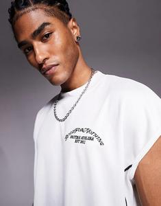 Футболка-безрукавка Good For Nothing из коллекции бежевого цвета с черной окантовкой