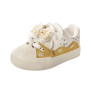 BINGO DUCK Женские противоскользящие дышащие кеды с амортизацией и желтым бантом, цвет Yellow Bowknot