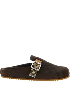 Мюли с клетчатым узором и пряжками BURBERRY, коричневый