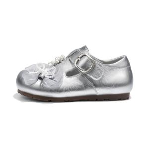 Кожаные туфли серебристые детские ST&SAT KIDS, серебряный