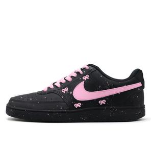 Nike Court Vision 1 Sweet Ink Splatter устойчивые к истиранию низкие кроссовки для скейтбординга Unisex Black Pink