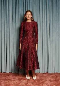 Платье-Миди с цветочным принтом и градиентом, платье-макси Sister Jane, Red