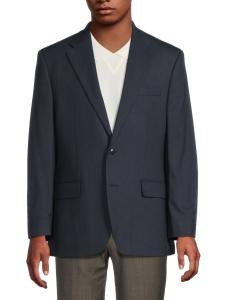 Спортивное пальто классического кроя в аккуратную клетку Michael Kors, темно-синий