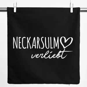 Наволочка Huuraa Neckarsulm in Love Gift 40x40 см, черная, хлопок, Neckarsulm Present Hellweg Druckerei
