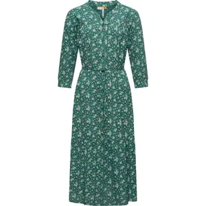 Платье макси Ragwear "Meve", легкое платье с длинными рукавами и цветочным узором, зеленый
