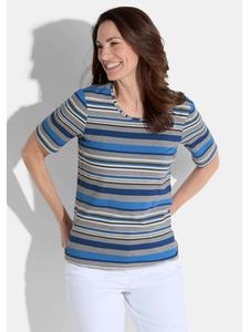 GOLDNER Короткий размер: Футболка серого / синего / белого цвета / с узором