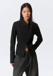 Блузка на молнии и пуговицах Weekday, Black