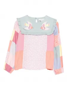 Блузка с вышивкой в виде птиц Stella Mccartney Kids, розовый