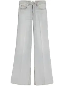 Джинсы широкого кроя с завышенной талией AMI Paris, серый