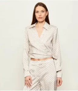 Атласная блузка FATOU cropped fit Marciano Guess, бежевый