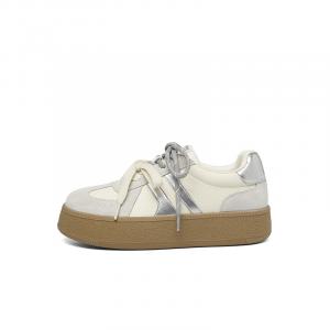 RED DRAGONFLY Женские противоскользящие износостойкие низкие скейтерские кеды Beige/Silver, цвет Beige/Silver