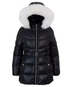 Стеганая куртка с поясом для больших девочек Michael Kors, черный