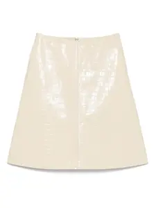 Юбка с тиснением под кожу крокодила TOTEME, нейтральный