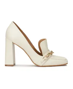 Туфли с квадратным носом и цепочками. Kazar, бежевый