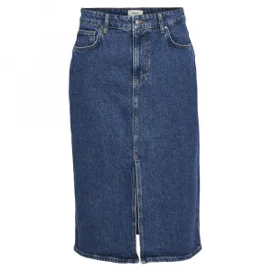 Юбка Object Ellen Denim Midi, синий