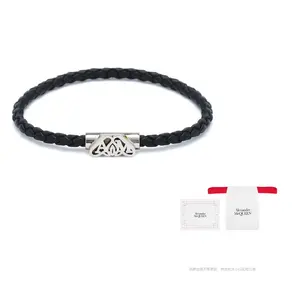 Браслет с плетением и подвеской Logo Charm Alexander McQueen