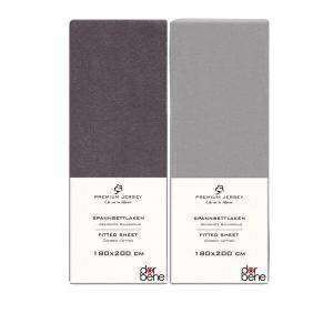 Простынь на подгонке DarBene 2 шт 180x200 Grau-Mix, 180x30x200 см цвет hellgrau anthrazit