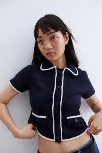 Кардиган с короткими рукавами H&M, синий