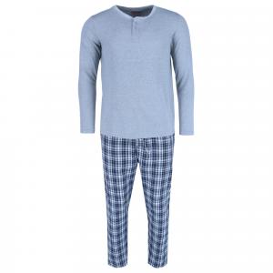 Мужской комплект для отдыха с длинным рукавом и фланелевыми брюками Ten West Apparel, темно-синий